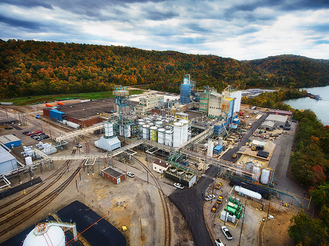 Aerial photograph of the chemical processing plant, Nova Chemicals.
