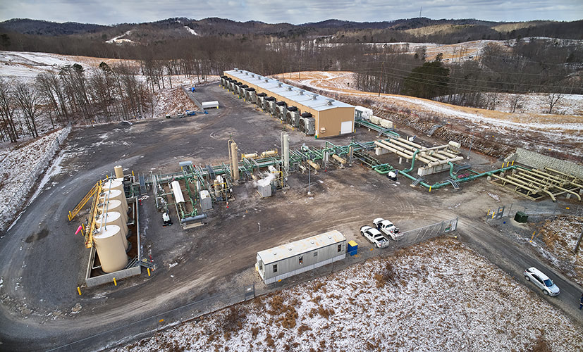 Aerial photograph of Shale Gas Transmission Plant.