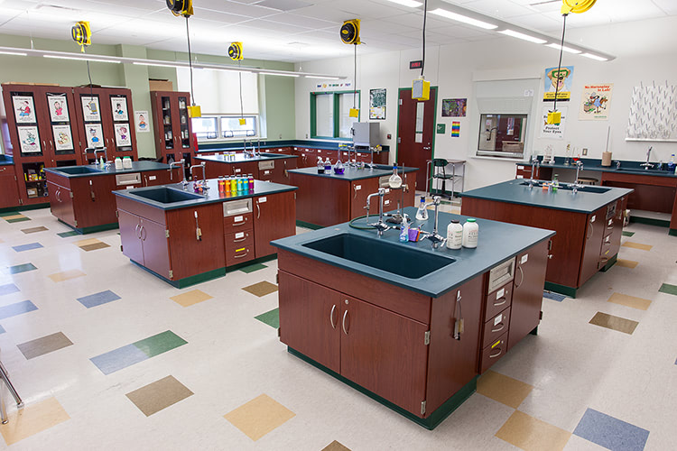 A high school chemistry lab.